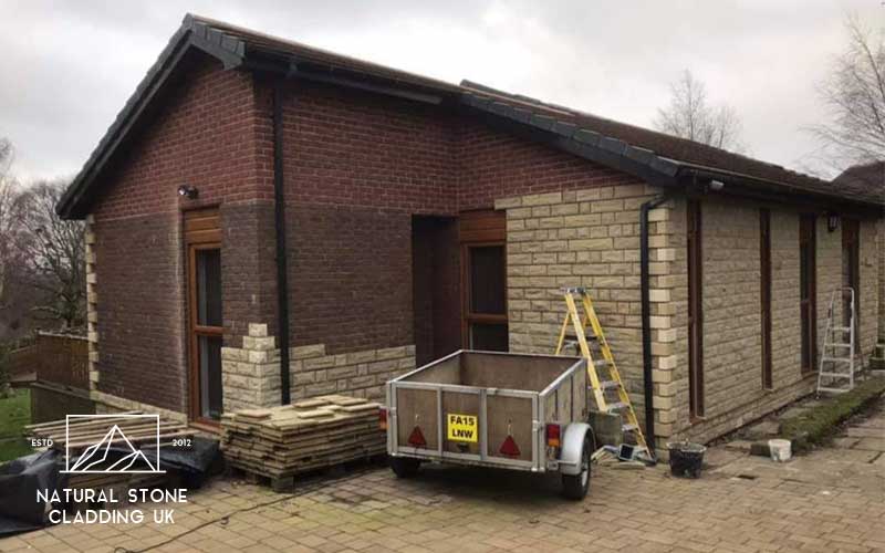 140mm coursed natural stone Yorkshire stone cladding Leeds UK 6 140mm coursed natural stone Yorkshire stone cladding Leeds UK 6