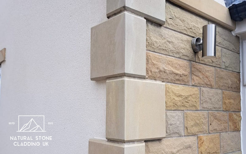 L-shaped Quoins natural stone Yorkshire stone cladding Leeds UK